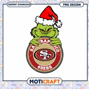 Grinch 49ers Christmas PNG Design
