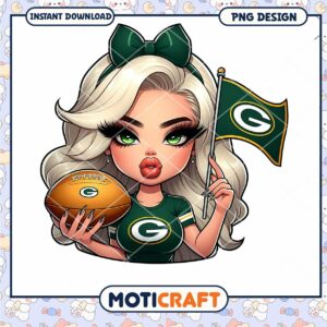 Green Bay Packers Girl PNG Design