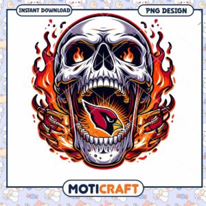 Flaming Skull Arizona Cardinals PNG