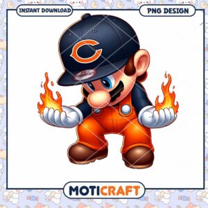 Fire Mario PNG Chicago Bears Hat