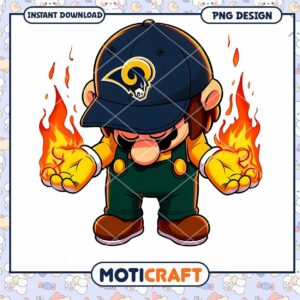 Fiery Rams Mario PNG Design Fiery Rams Mario PNG Design