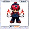 Fiery Patriots Mario PNG Design