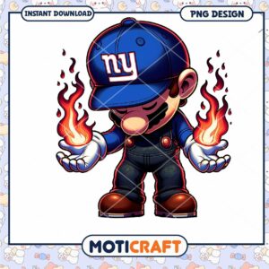 Fiery Mario NY Giants PNG Design