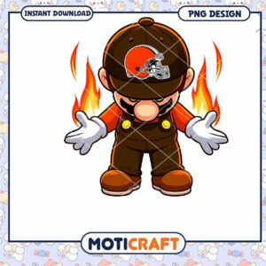 Fiery Mario Browns PNG Sublimation