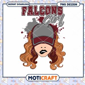 Falcons Girl PNG Sublimation Design