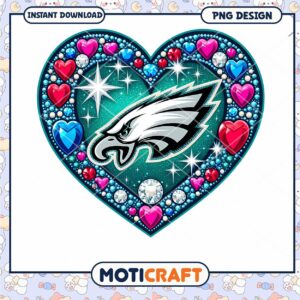 Eagles Heart PNG Design Instant Download for Fans and Crafters