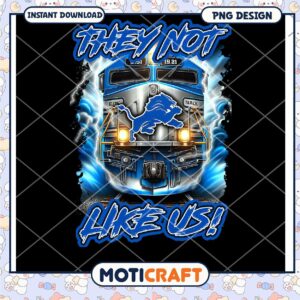 Detroit Lions Train Graphic They Not Like Us PNG Download