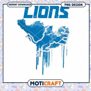 Detroit Lions Watercolor PNG Design
