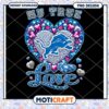 Detroit Lions Rhinestone Heart PNG
