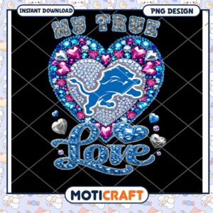 Detroit Lions Rhinestone Heart PNG Detroit Lions Rhinestone Heart PNG