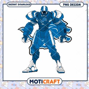 Detroit Lions Robot PNG Design