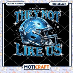 Detroit Lions PNG Design They Not Like Us Instant Download Art