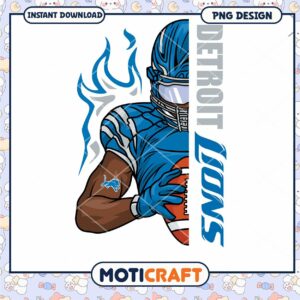 Detroit Lions PNG Football Player Design