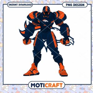 Denver Broncos Robot PNG Design