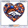 Denver Broncos Heart Rhinestone PNG
