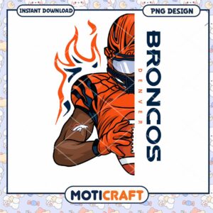Denver Broncos Football Player PNG Design Instant Download Art