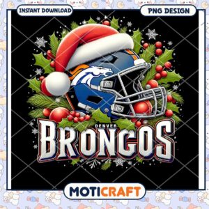 Denver Broncos Christmas Helmet PNG Design for Instant Download Denver Broncos Christmas Helmet PNG Design for Instant Download