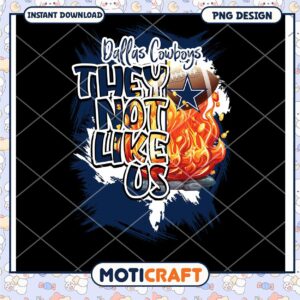 Dallas Cowboys They Not Like Us PNG Design for Fans Instant Download