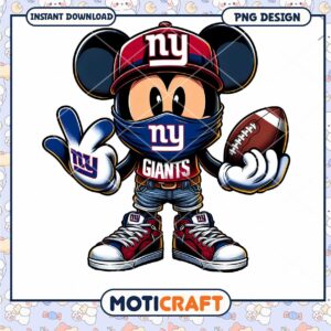 Cute Mickey Mouse New York Giants PNG Design for Instant Download