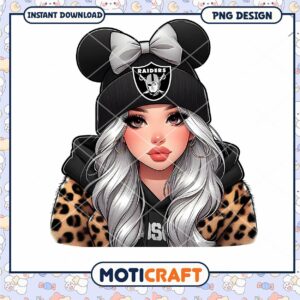Cute Raiders Girl PNG Design with Mouse Ears Instant Download Art