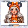 Cute Denver Broncos Girl PNG Design with Ears and Bow Headband