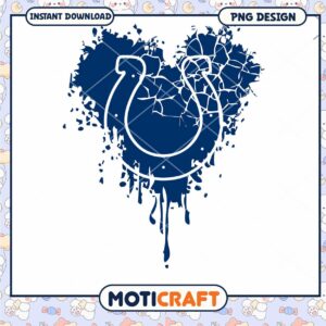 Colts Heart Splatter PNG Design