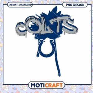 Colts Graffiti PNG Design Instant Download