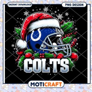 Colts Christmas Helmet PNG Design
