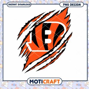 Cincinnati Bengals Tiger Stripe PNG Design Instant Download Art