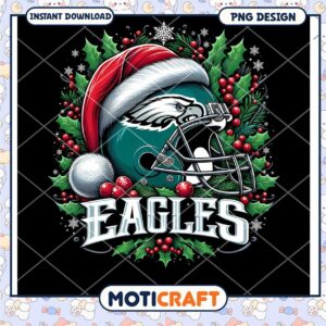 Christmas Eagles Helmet PNG Design