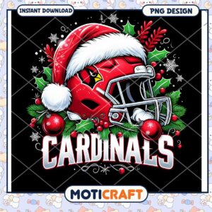 Christmas Cardinals Football Helmet PNG