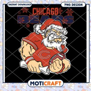Chicago Bears Santa PNG Design