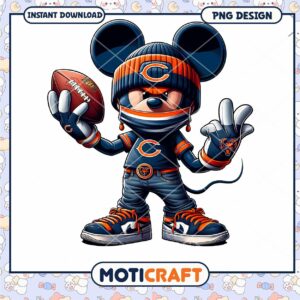 Chicago Bears Mickey Mouse PNG Design for Instant Download Art