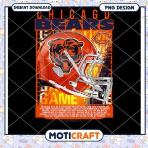 Chicago Bears Helmet PNG Design for Sports Fans Instant Download