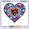 Chicago Bears Heart Rhinestone PNG Design