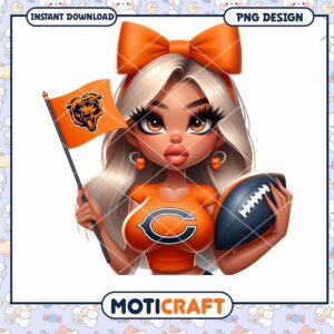 Chicago Bears Girl PNG Sublimation
