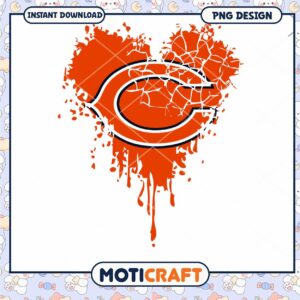 Chicago Bears Heart PNG Design