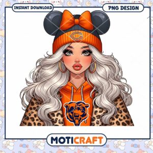 Chicago Bears Girl PNG Sublimation Design