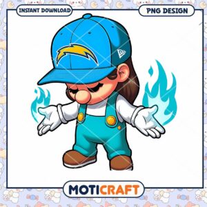 Chargers Mario PNG Design Instant Download