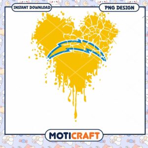 Chargers Heart PNG Design Instant Download