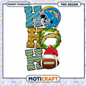 Chargers Christmas PNG Sublimation Design