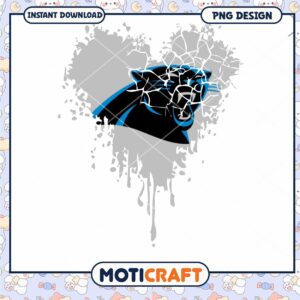 Carolina Panthers Heart PNG Design
