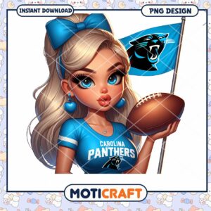 Carolina Panthers Girl PNG Sublimation