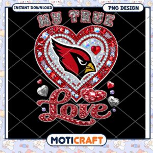 Cardinal Heart Rhinestone PNG Design