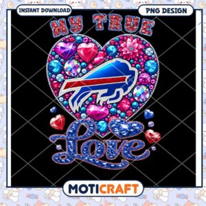 Buffalo Bills Rhinestone Heart PNG