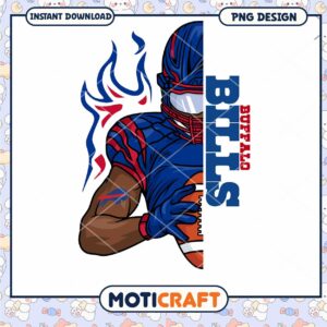 Buffalo Bills Football Player PNG Graphic Instant Download Design
