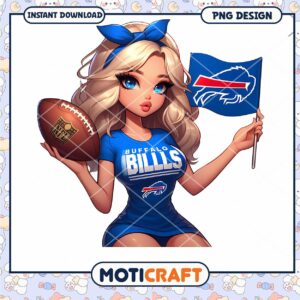 Buffalo Bills Girl PNG Sublimation Design