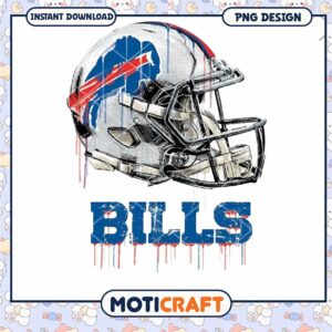 Buffalo Bills Football Helmet PNG Design for Instant Download