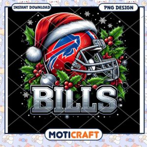 Buffalo Bills Christmas Helmet PNG