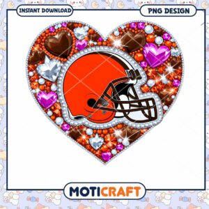 Browns Football Heart PNG Design